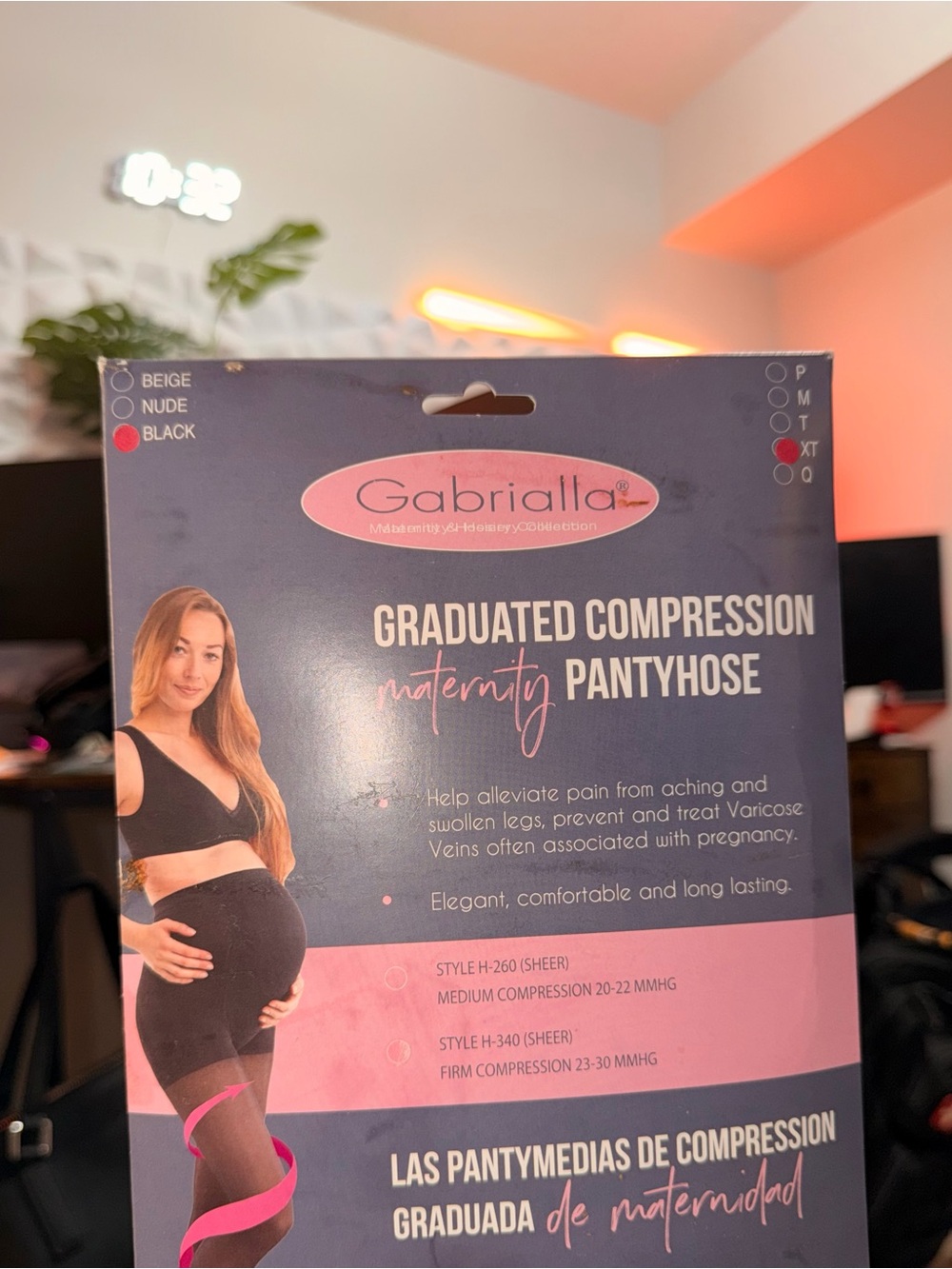 Gabriella Maternity Compression Pantyhose | Black Pregnancy Support |